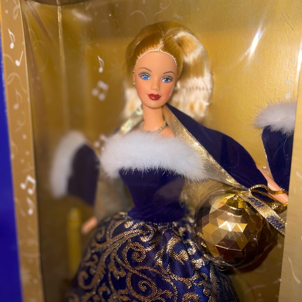 Barbie New Year’s Holiday Doll with Blue and Gold Dress